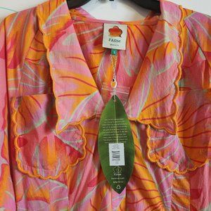 Farm Rio Pink Midi Summer Dress with Tags (emerging brand from Brazil)